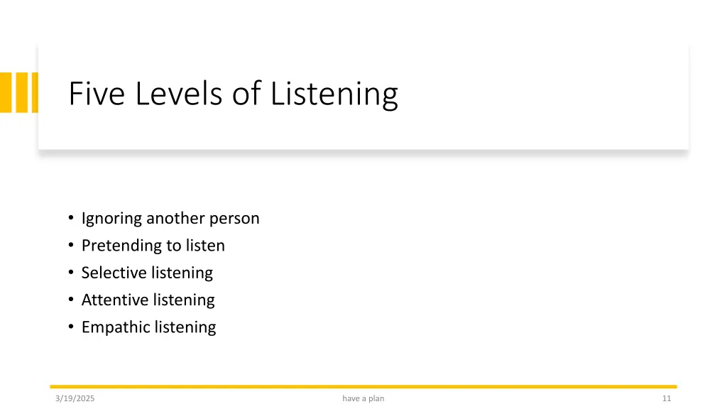 five levels of listening