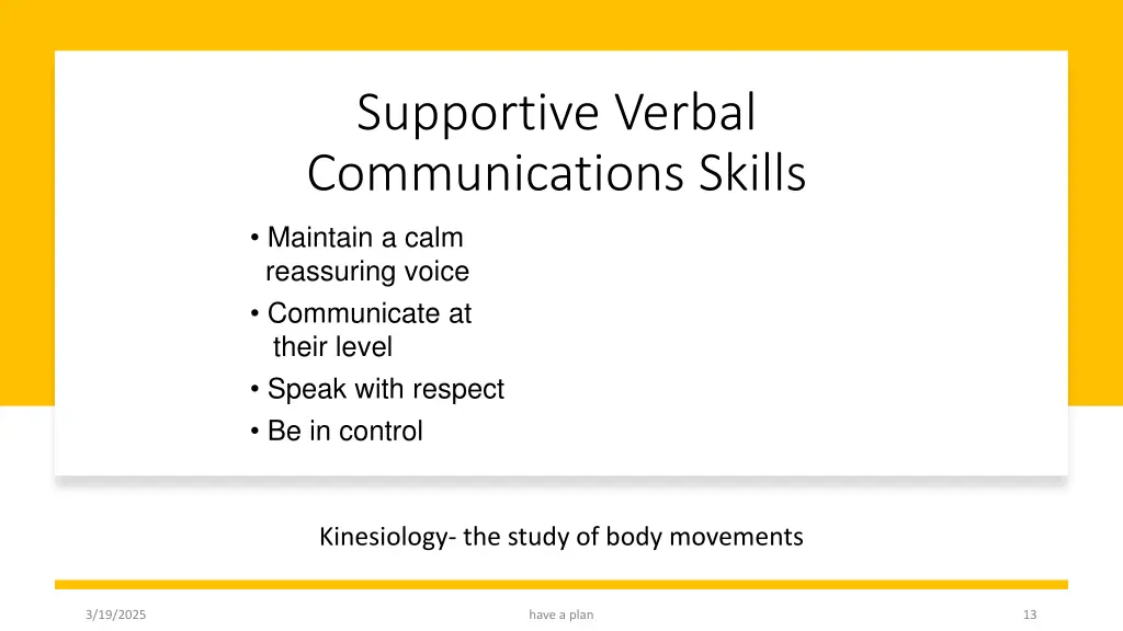 supportive verbal communications skills