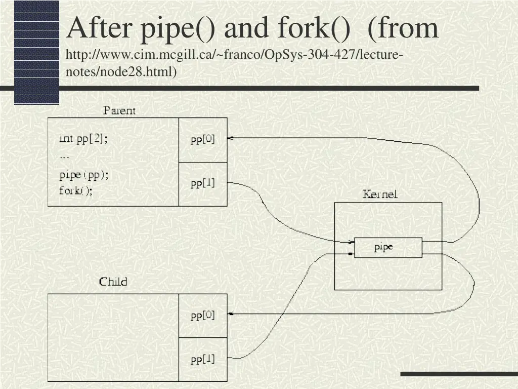 after pipe and fork from http www cim mcgill