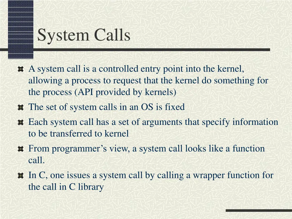 system calls