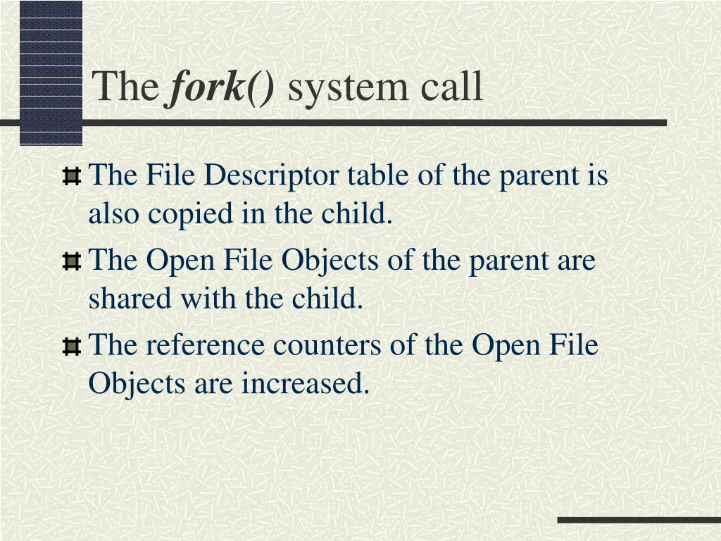 the fork system call 1