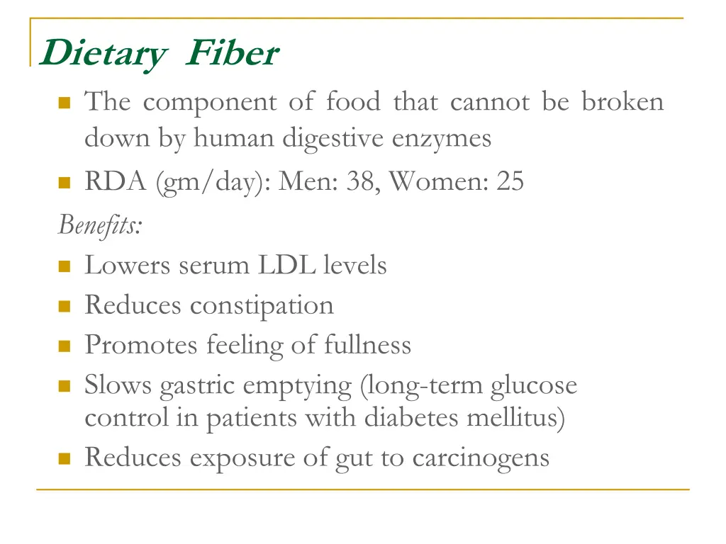 dietary fiber the component of food that cannot