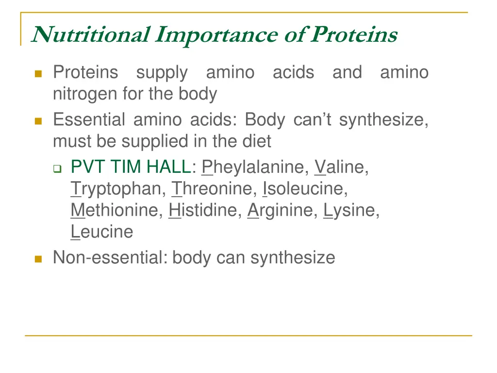 nutritional importance of proteins