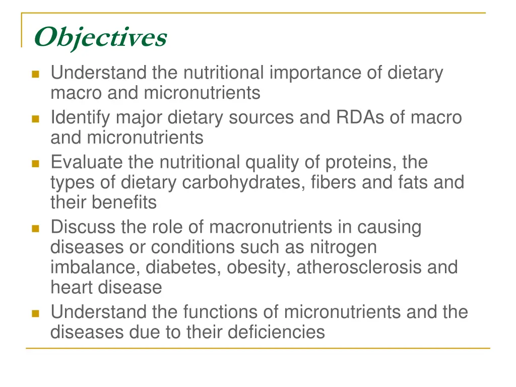 objectives