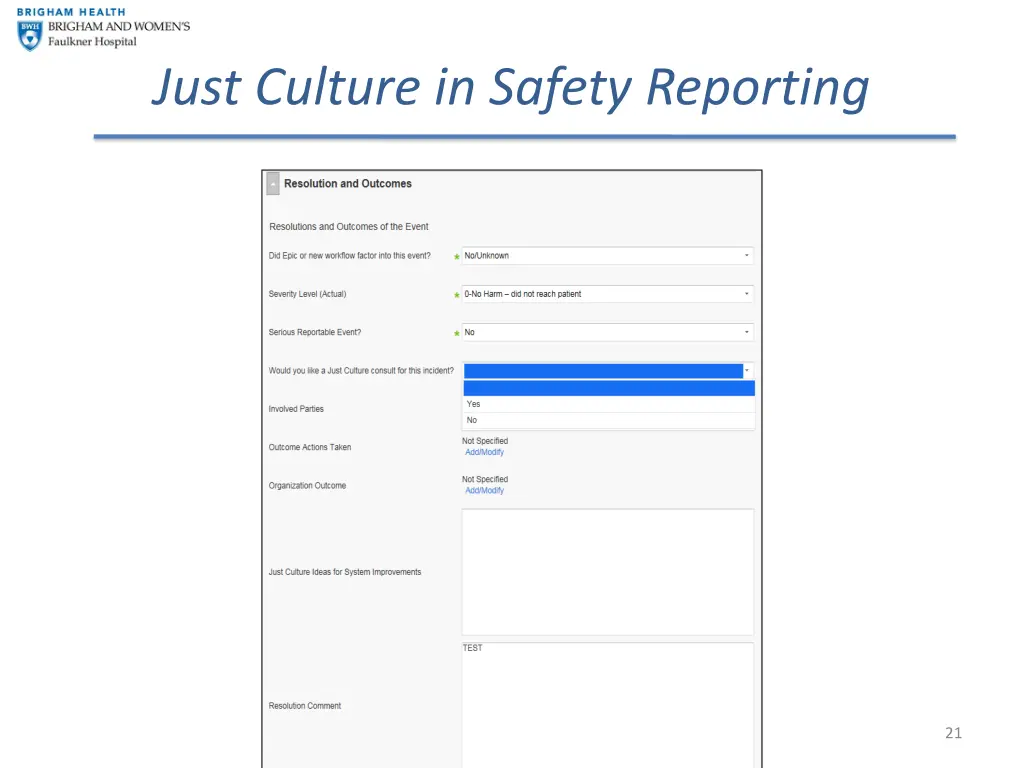 just culture in safety reporting