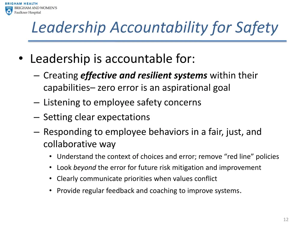 leadership accountability for safety
