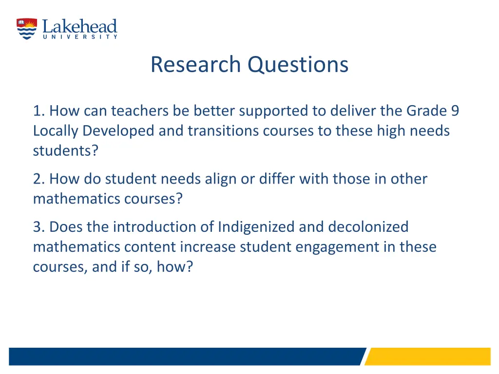 research questions