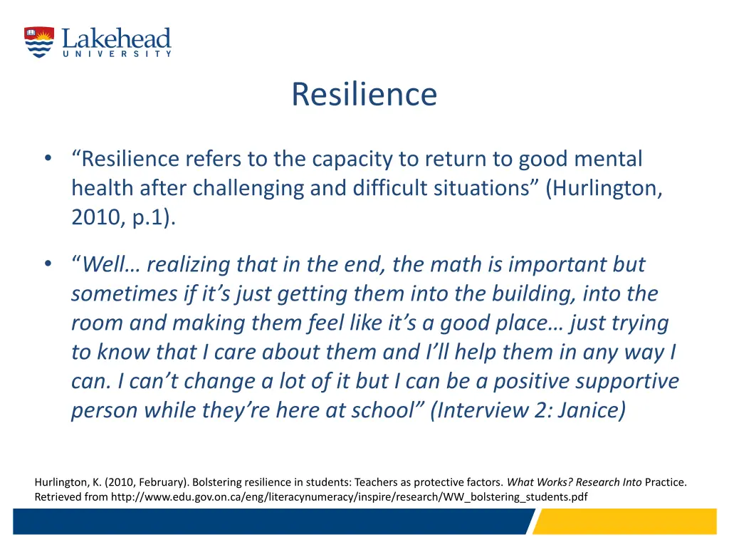 resilience