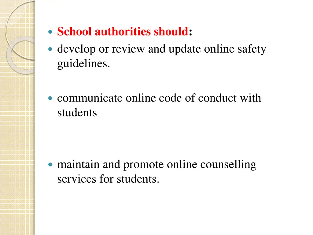 school authorities should develop or review