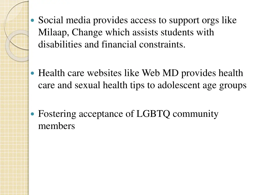 social media provides access to support orgs like