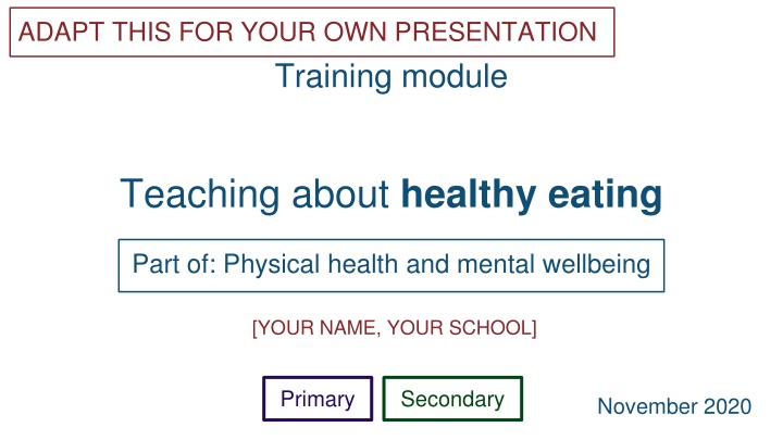 adapt this for your own presentation training