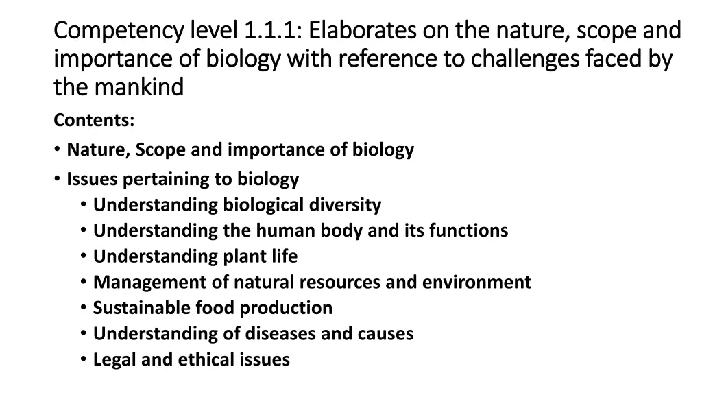 competency level 1 competency level