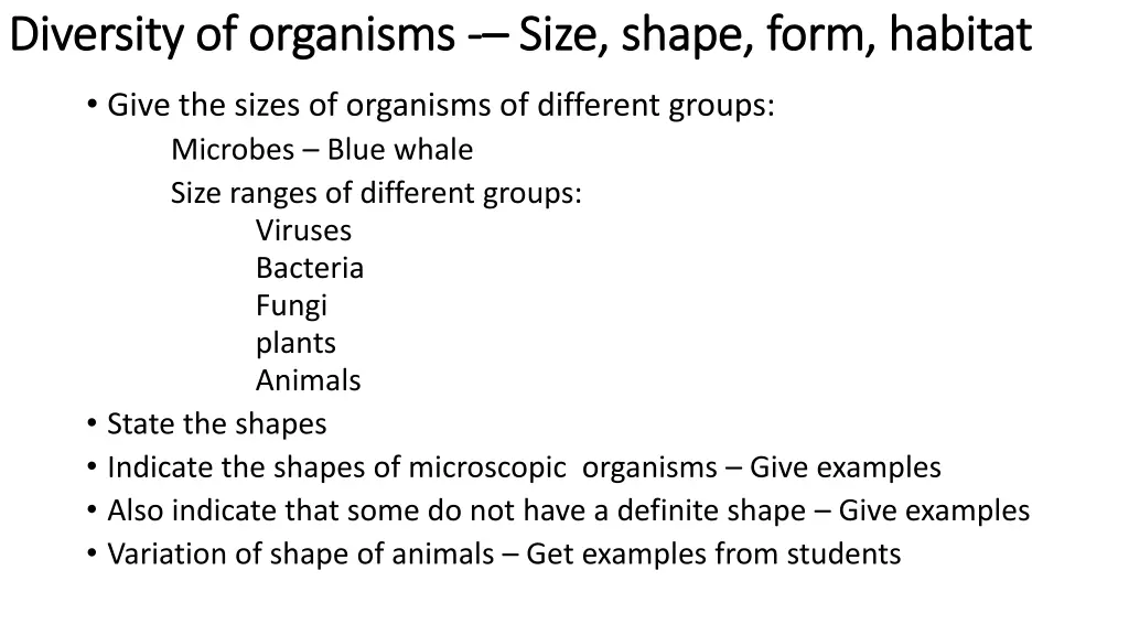diversity of organisms diversity of organisms