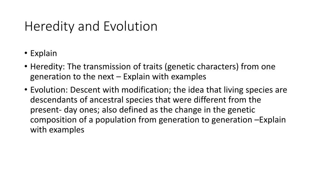 heredity and evolution