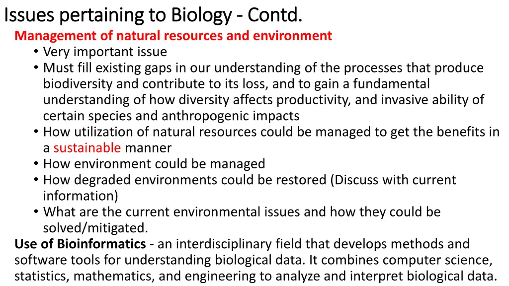 issues pertaining to biology issues pertaining 2