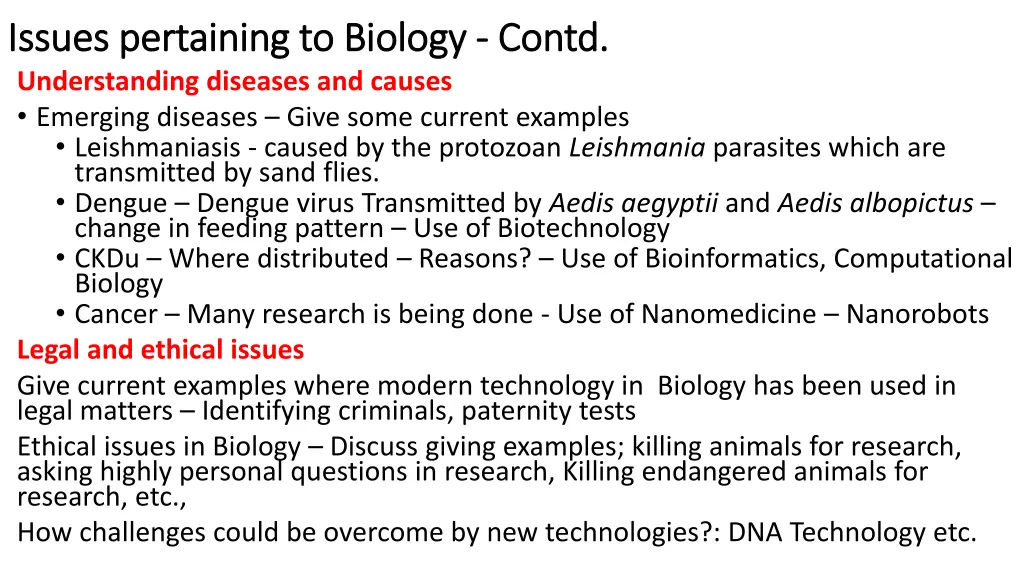 issues pertaining to biology issues pertaining 4