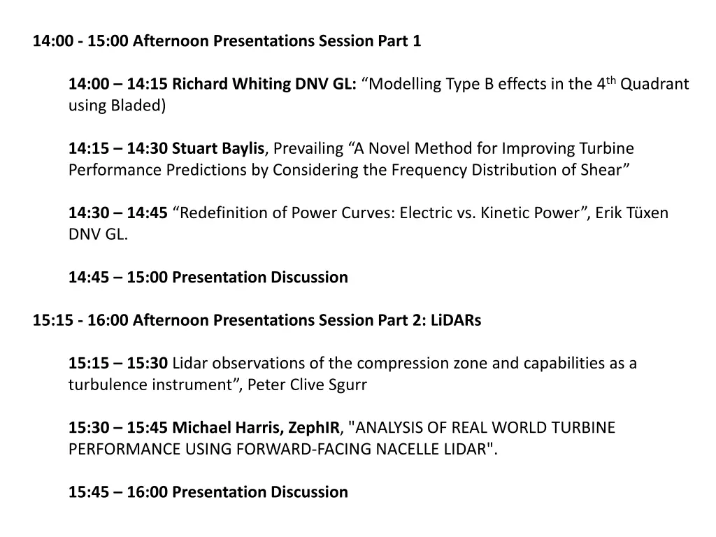 14 00 15 00 afternoon presentations session part 1