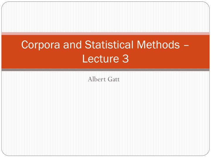 corpora and statistical methods lecture 3