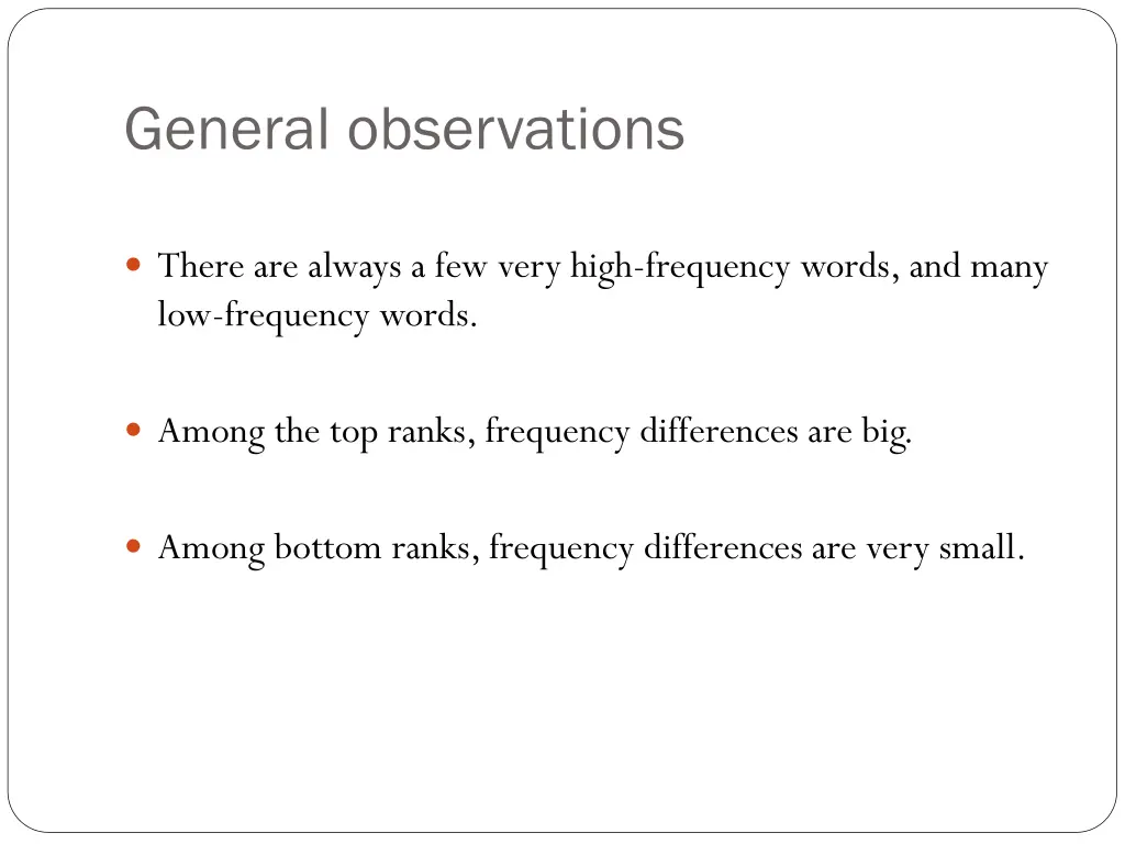 general observations