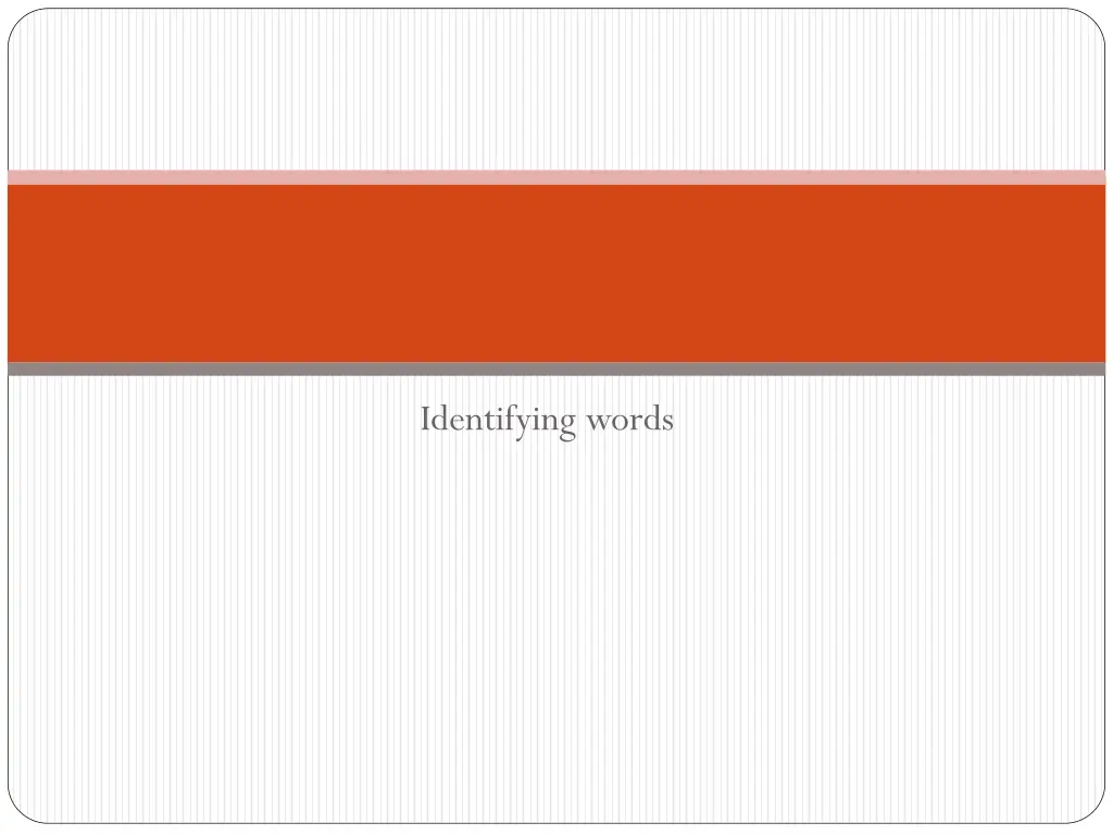 identifying words