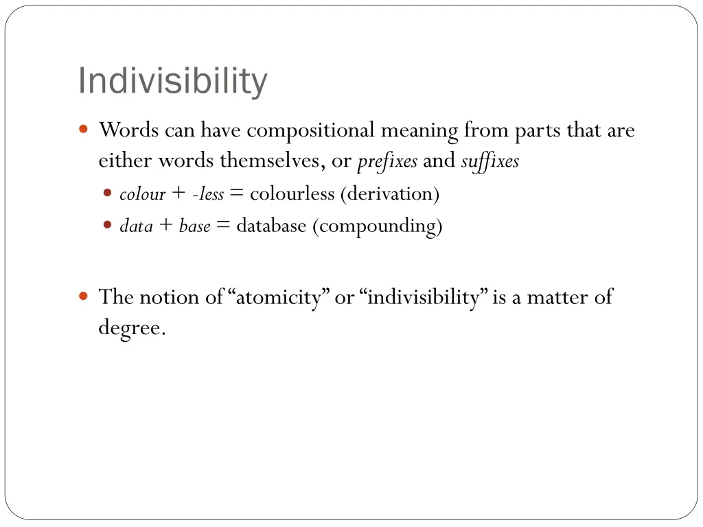 indivisibility