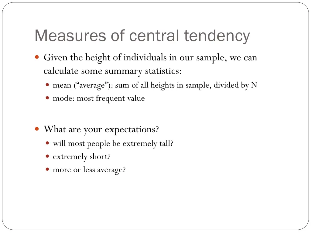 measures of central tendency