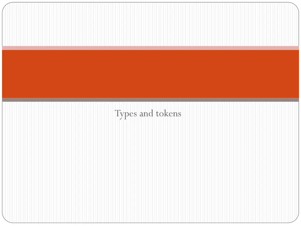 types and tokens