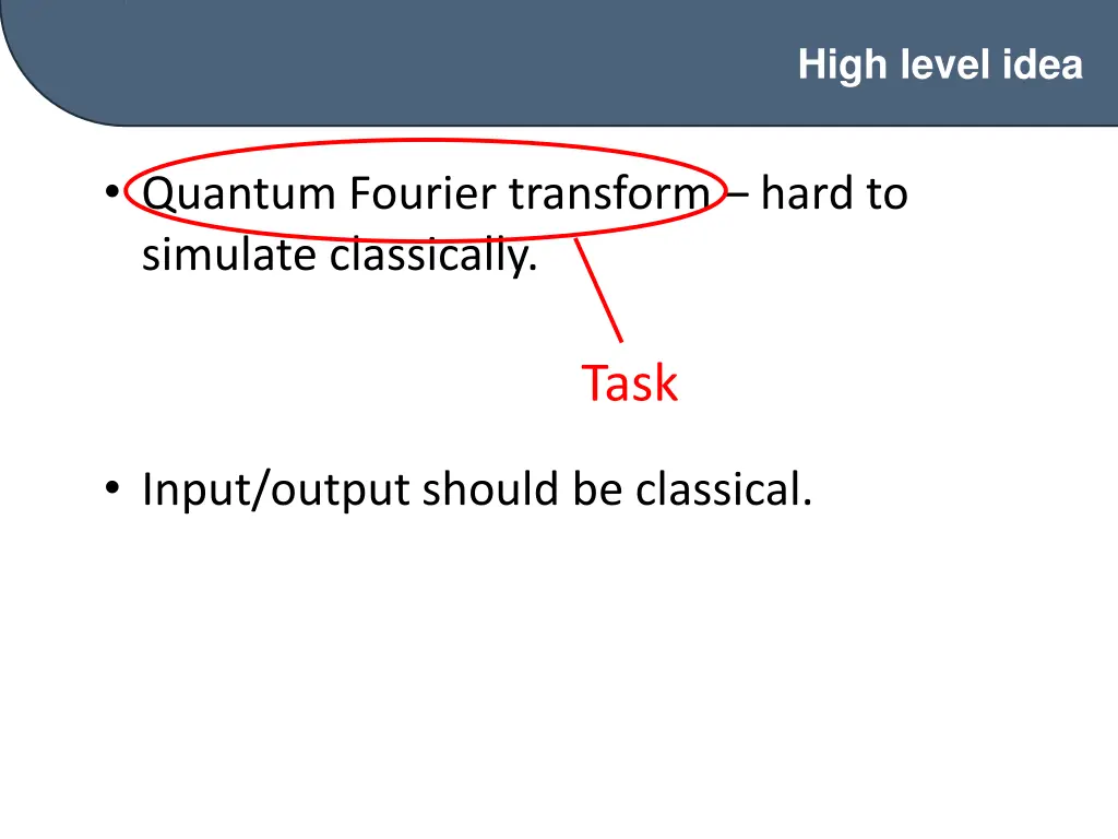 high level idea
