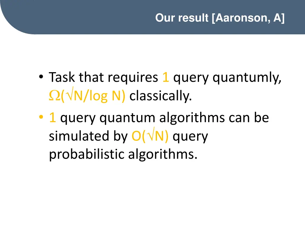 our result aaronson a