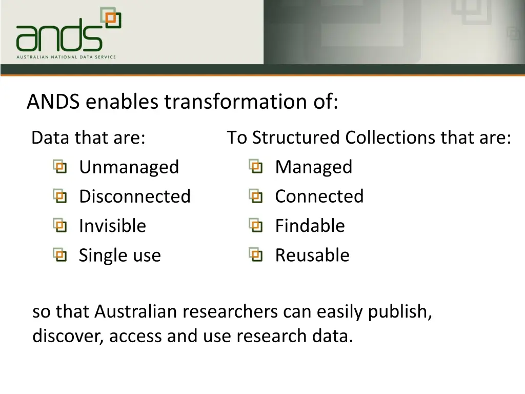 ands enables transformation of