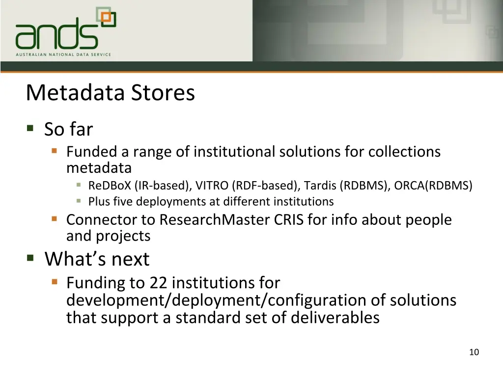 metadata stores so far funded a range