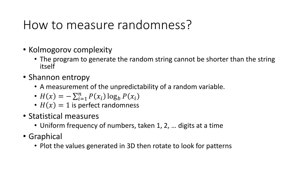 how to measure randomness