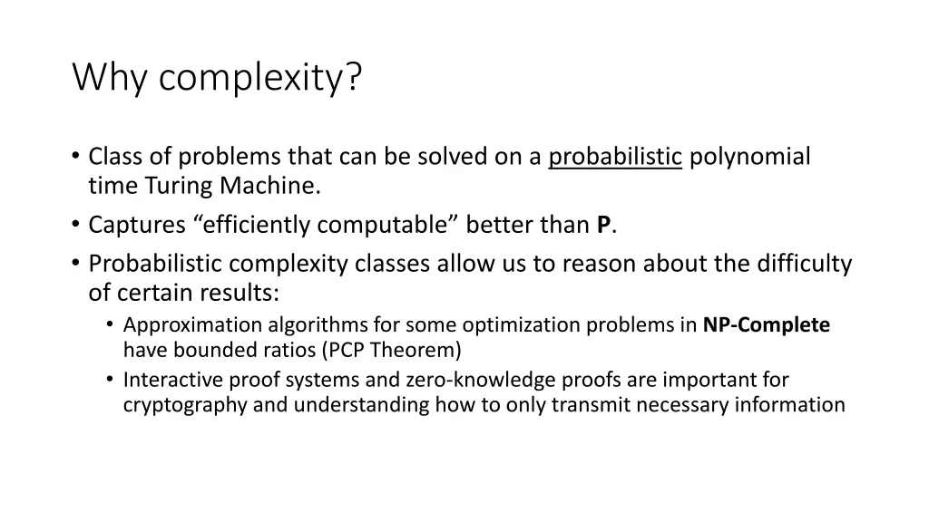 why complexity