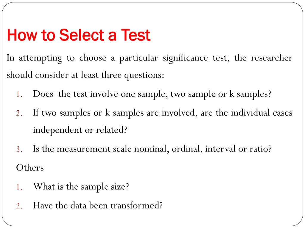 how to select a test how to select a test