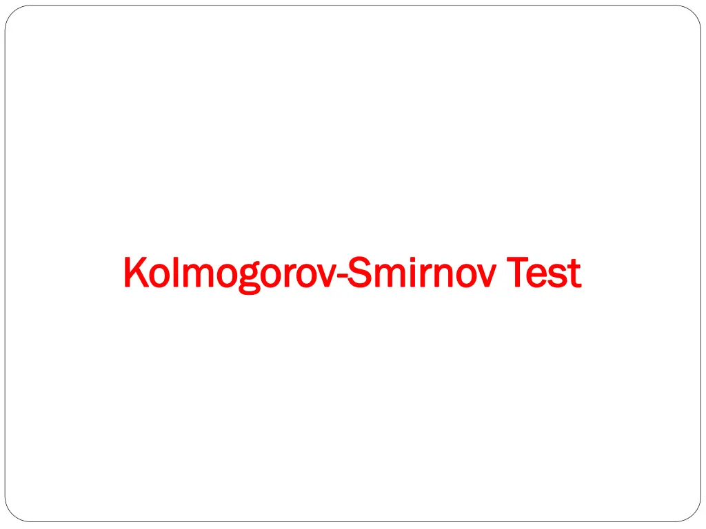 kolmogorov kolmogorov smirnov test smirnov test
