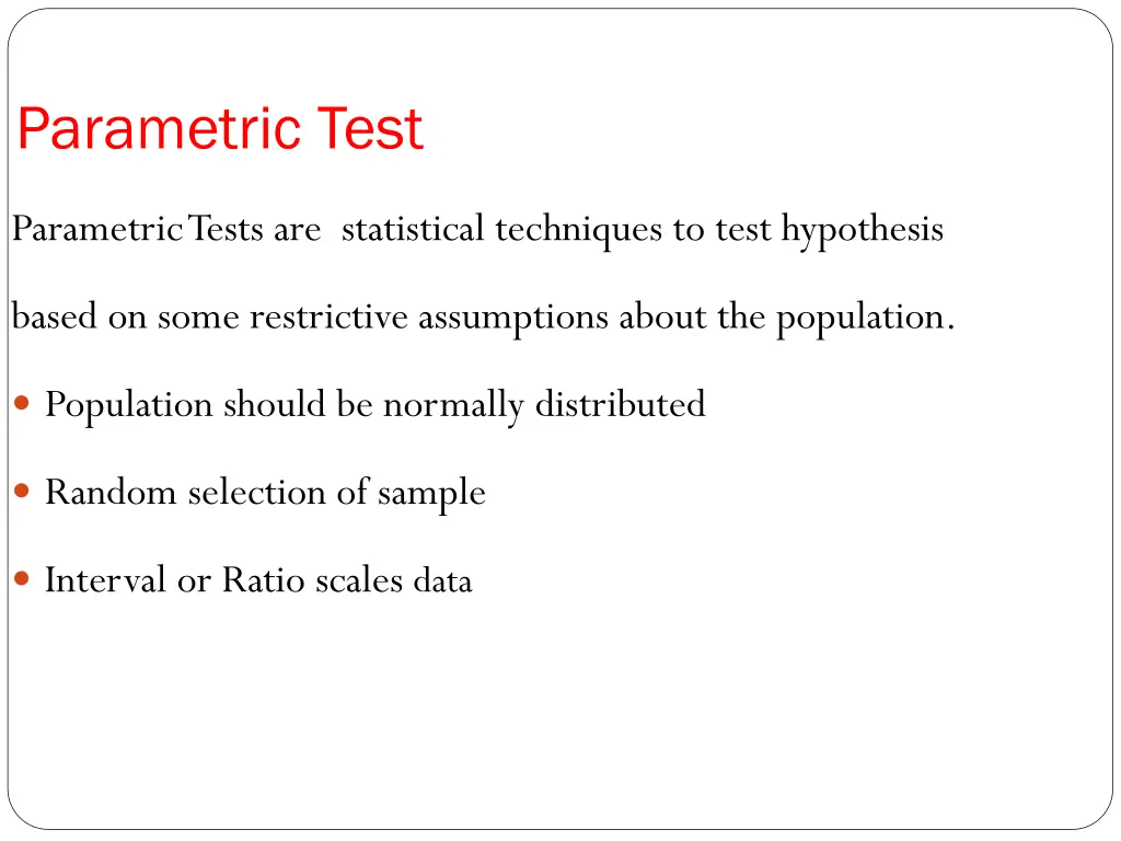 parametric test
