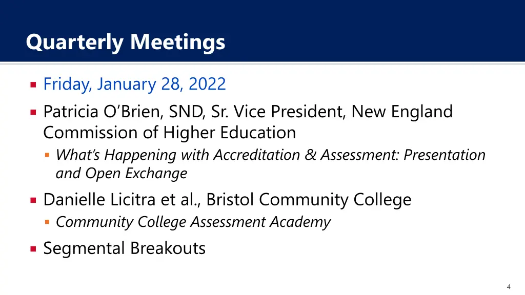 quarterly meetings 2