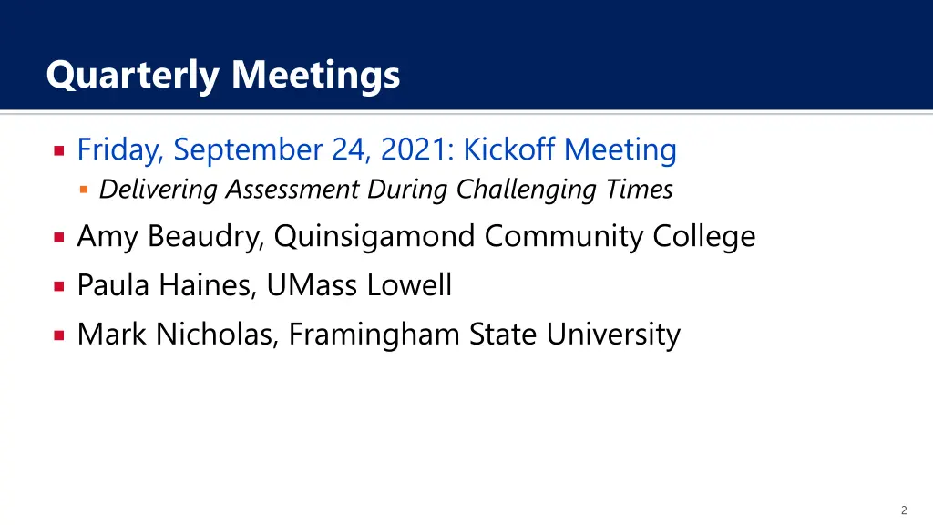 quarterly meetings