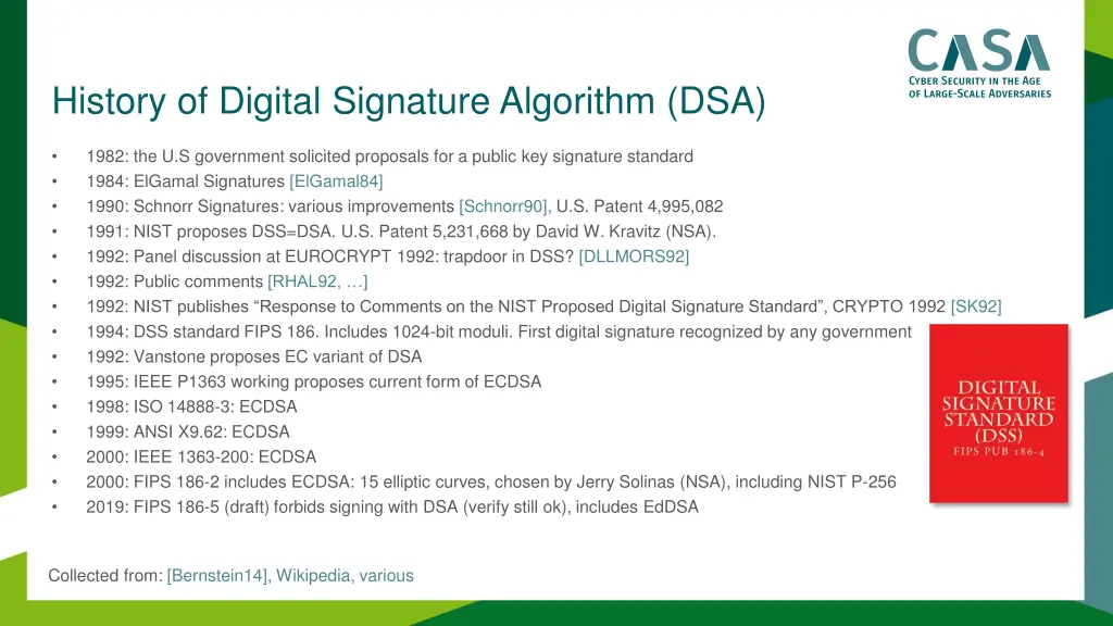 history of digital signature algorithm dsa