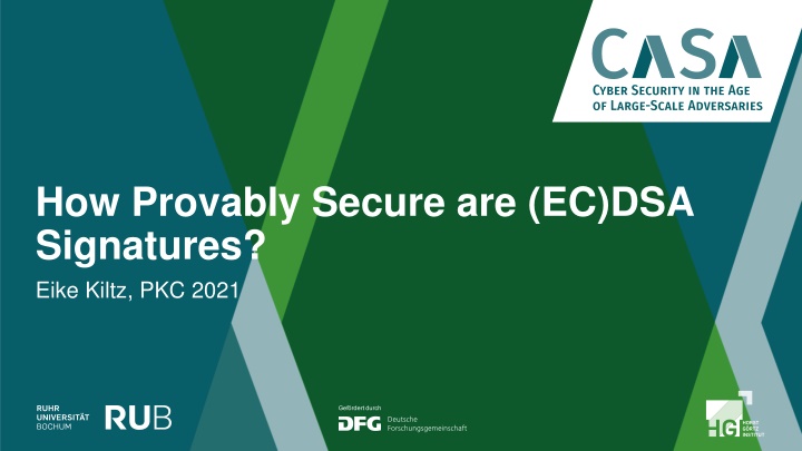 how provably secure are ec dsa signatures eike