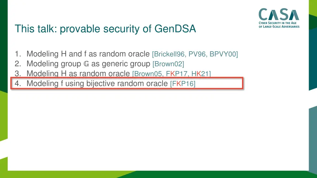 this talk provable security of gendsa 2