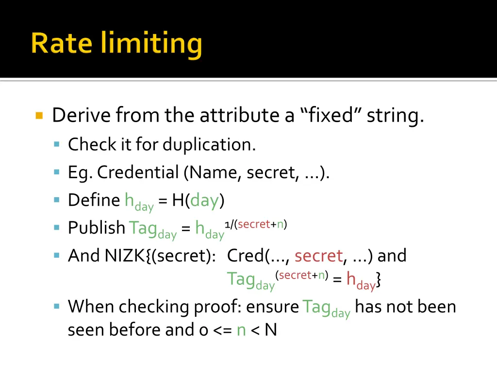 derive from the attribute a fixed string check