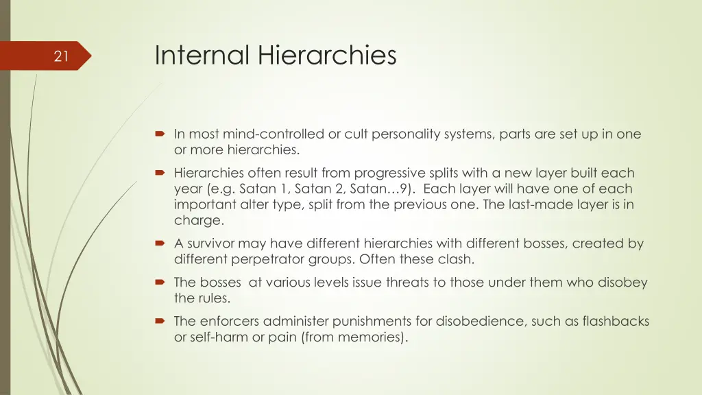 internal hierarchies