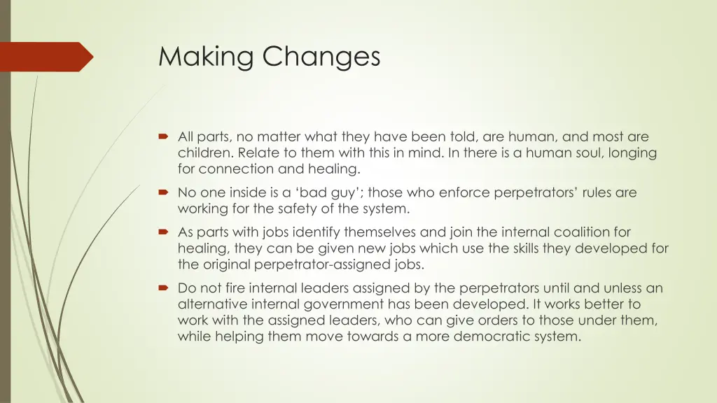 making changes