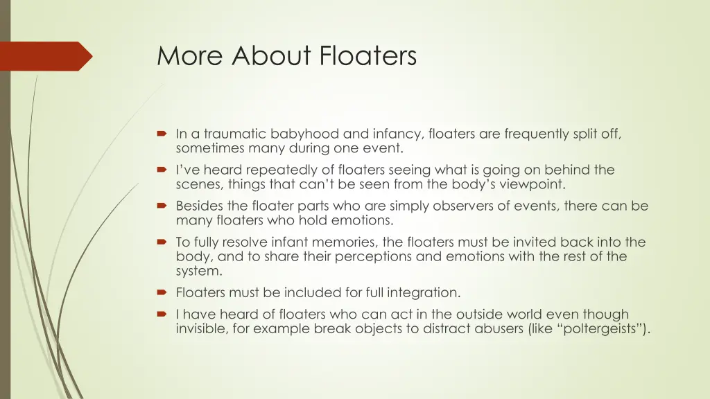 more about floaters