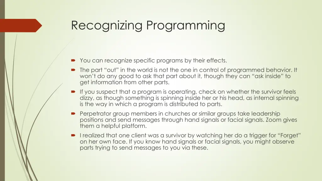 recognizing programming