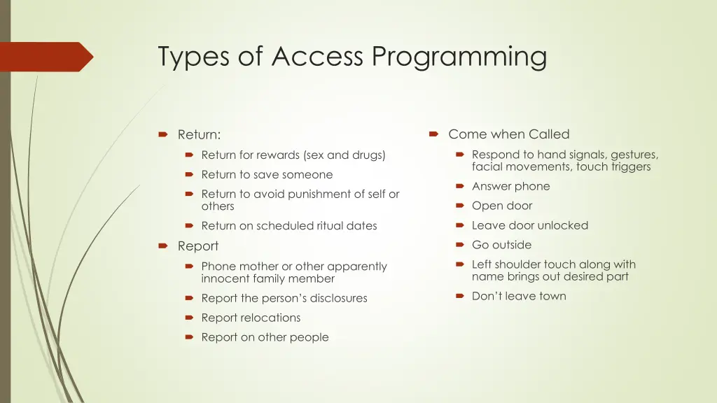 types of access programming