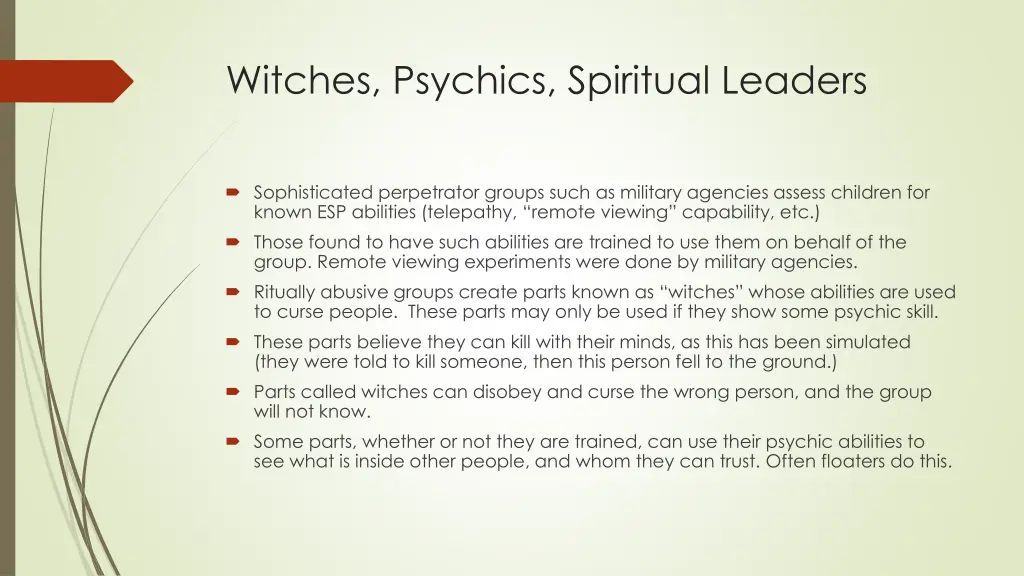 witches psychics spiritual leaders