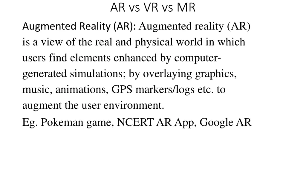 ar vs vr vs mr