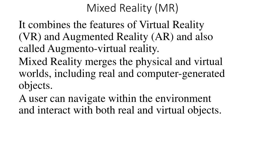mixed reality mr